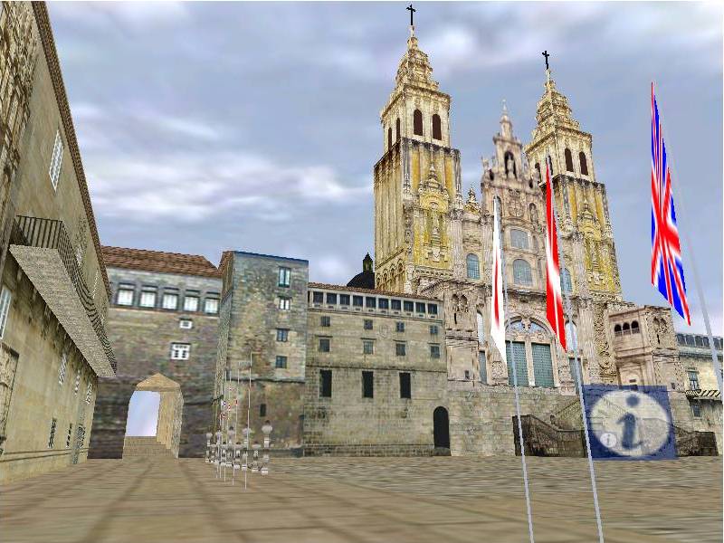 santiago-2000-plaza-del-obradoiro santiago 2000 virtual city plaza del obradoiro