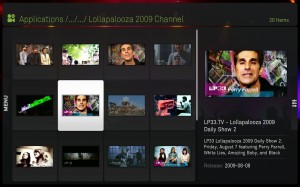 Lollapalooza 2009 Channel Menu