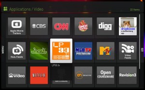 LP33.TV App in Boxee Applicaiton Menu
