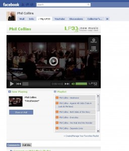 "My LP33" App Installed on Phil Collins' Facebook Fan Page